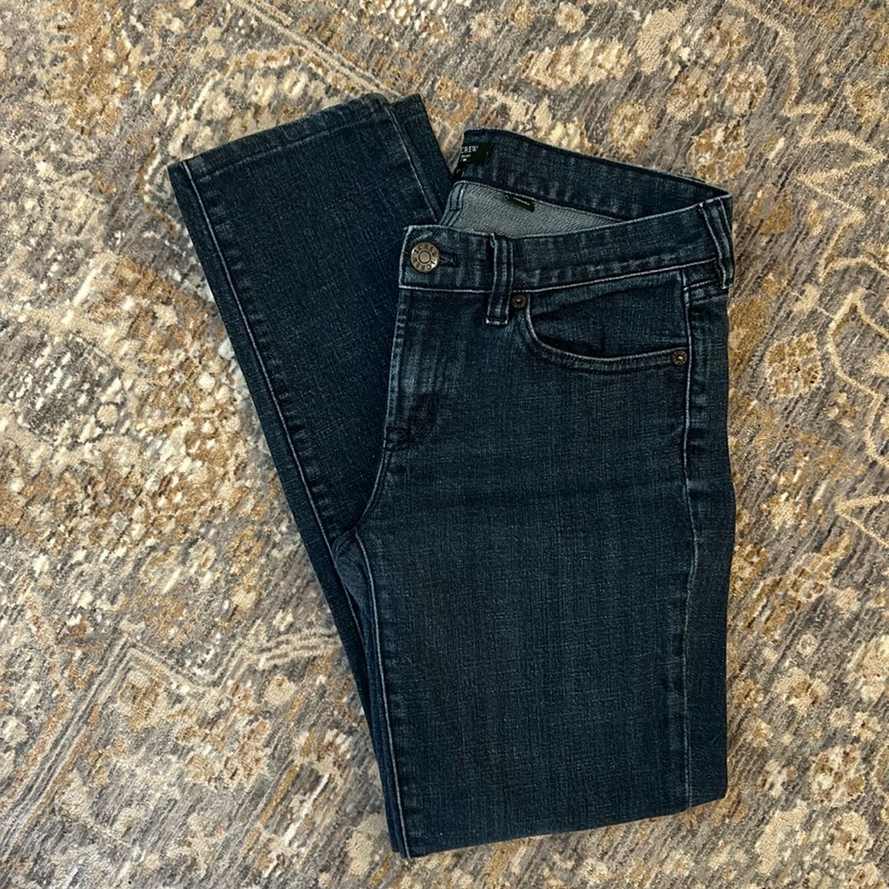 J.Crew “toothpick” dark wash jeans. Size 27. 26 inch inseam.